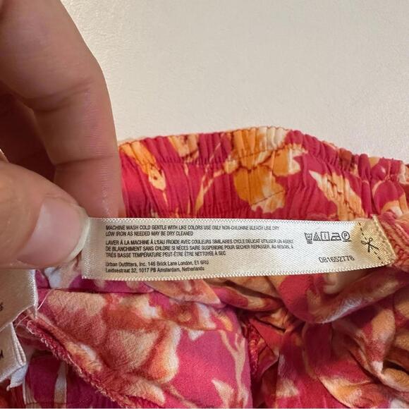 By Anthropologie Size M Pink Hawaiian Floral Boho Wide Leg Lightweight Pants - Picture 9 of 10